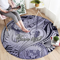 Personalised Aloha King Kamehameha Spirits Round Carpet Violet Special LT9 - Polynesian Pride