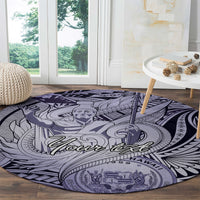 Personalised Aloha King Kamehameha Spirits Round Carpet Violet Special LT9 - Polynesian Pride
