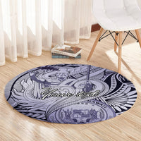 Personalised Aloha King Kamehameha Spirits Round Carpet Violet Special LT9 - Polynesian Pride