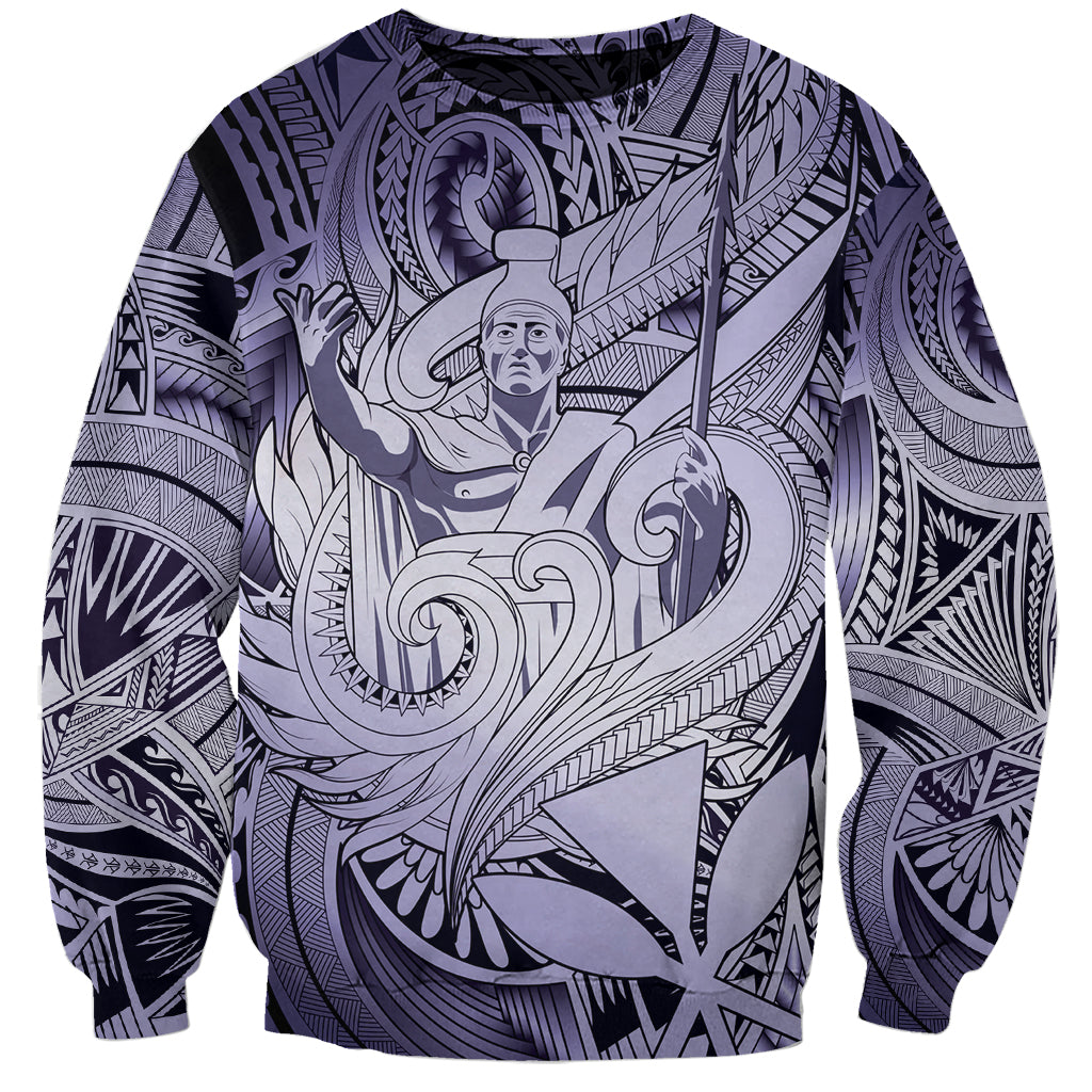 Personalised Aloha King Kamehameha Spirits Sweatshirt Violet Special LT9 Unisex Violet - Polynesian Pride