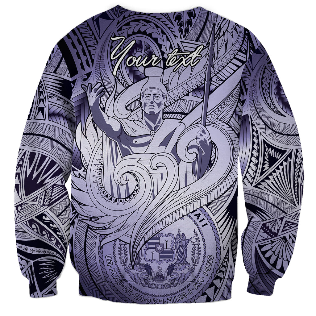 Personalised Aloha King Kamehameha Spirits Sweatshirt Violet Special LT9 - Polynesian Pride