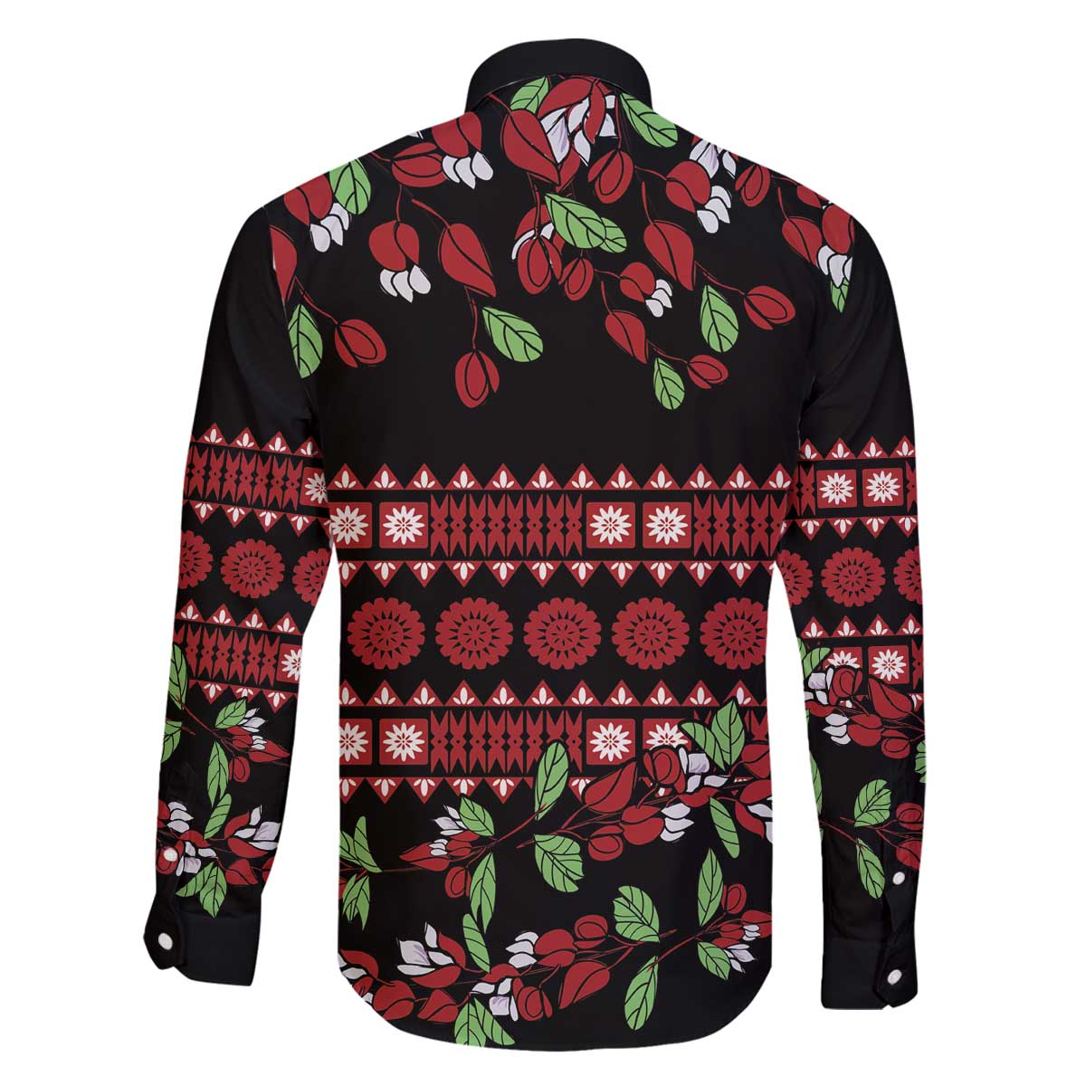 Fiji Masi Bula Tagimoucia Flowers Family Matching Off The Shoulder Long Sleeve Dress and Hawaiian Shirt