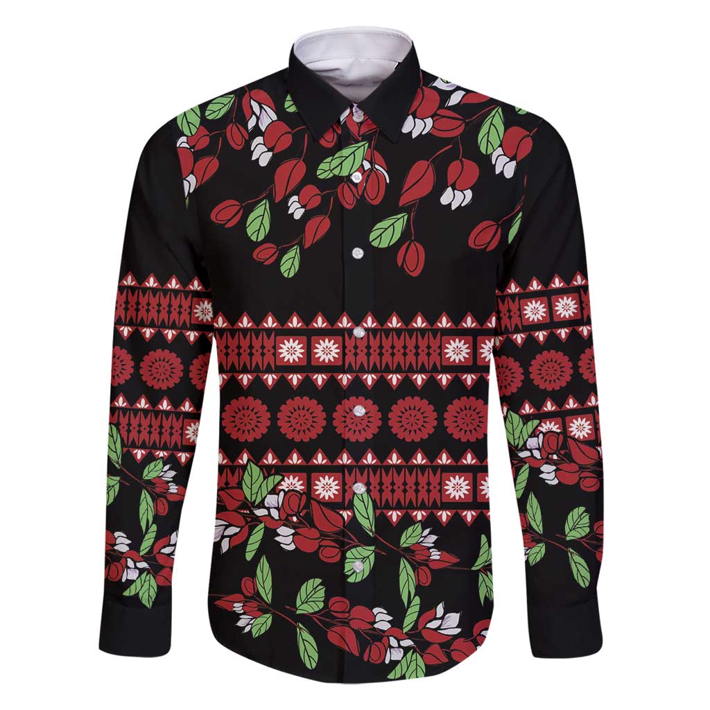 Fiji Masi Bula Tagimoucia Flowers Family Matching Tank Maxi Dress and Hawaiian Shirt