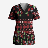 Fiji Masi Bula Tagimoucia Flowers Scrub Top - Polynesian Pride