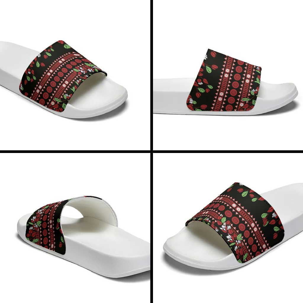 Fiji Masi Bula Tagimoucia Flowers Slide Sandals LT9 - Polynesian Pride
