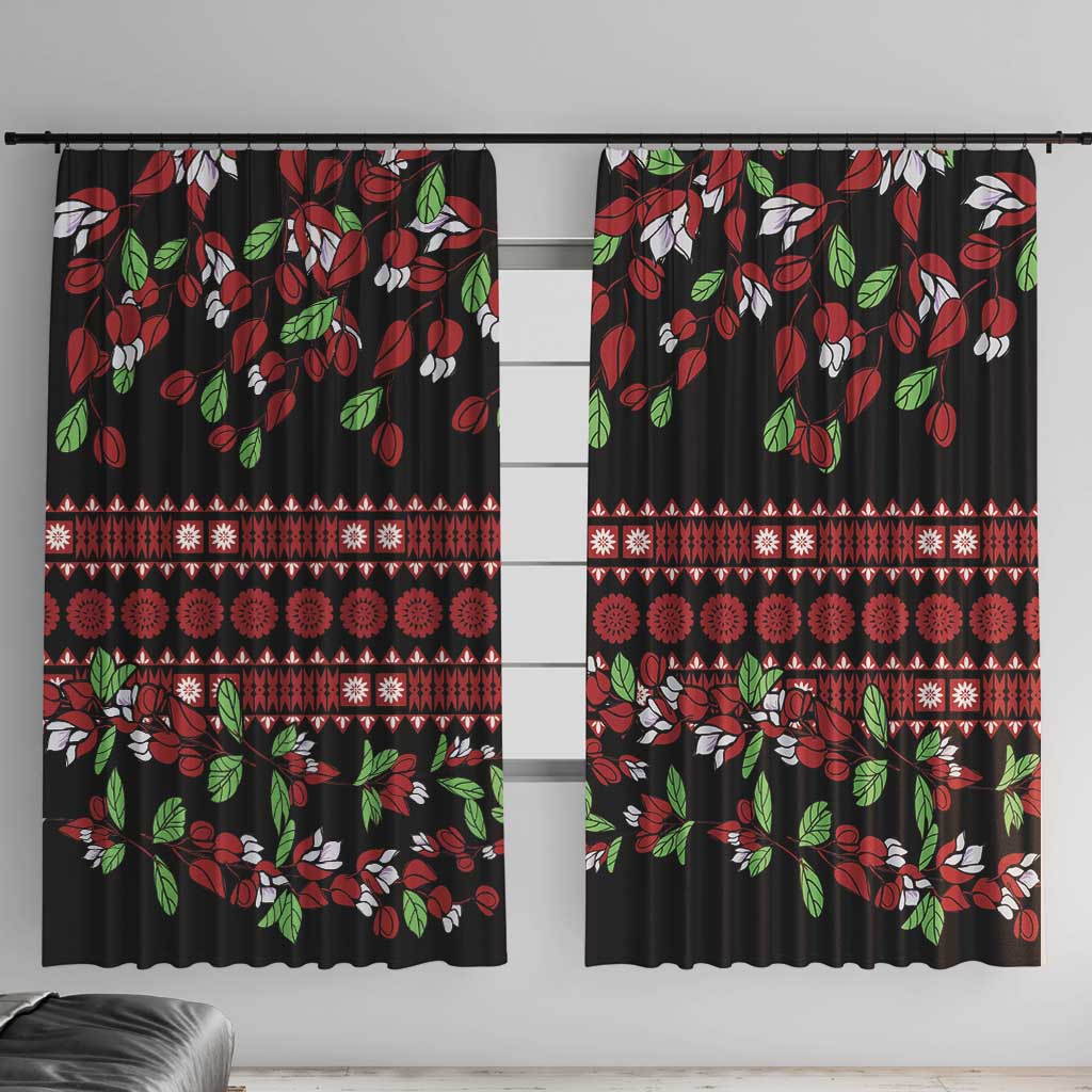 Fiji Masi Bula Tagimoucia Flowers Window Curtain