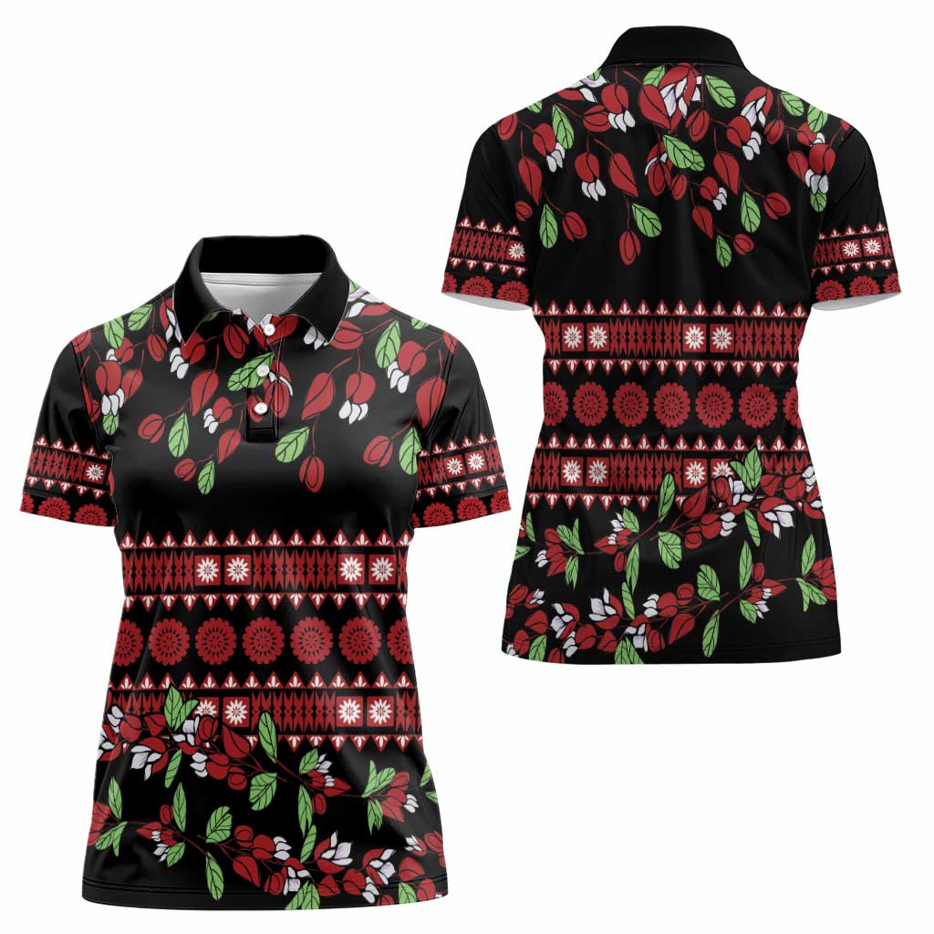 Fiji Masi Bula Tagimoucia Flowers Women Polo Shirt