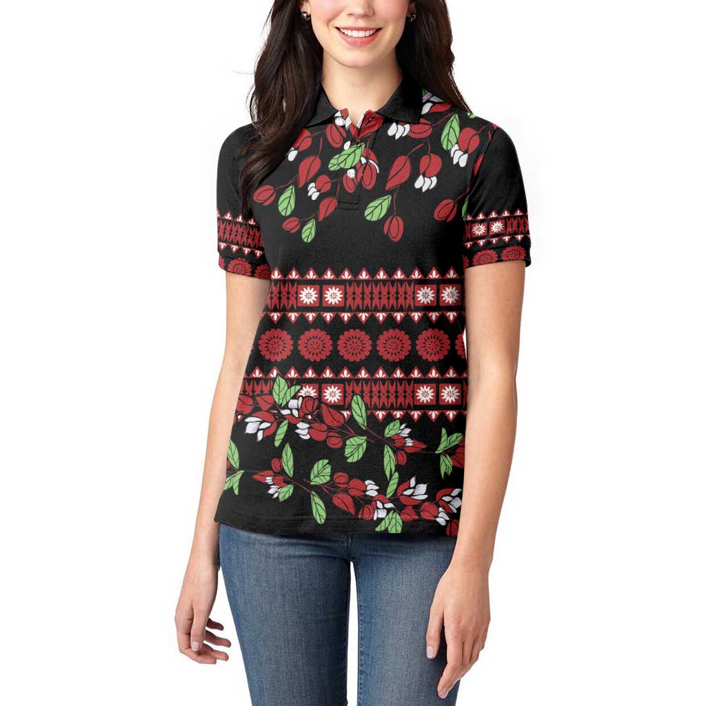 Fiji Masi Bula Tagimoucia Flowers Women Polo Shirt