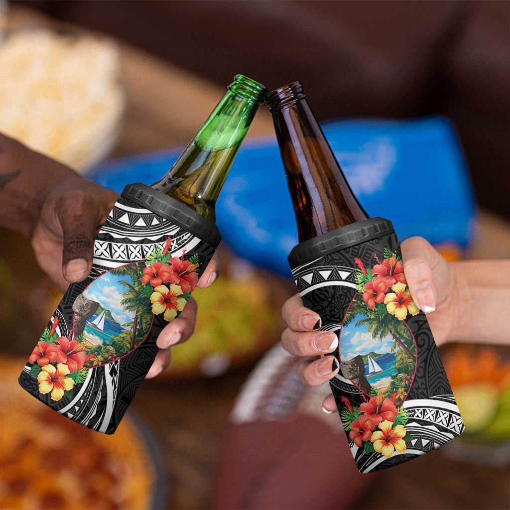 Hafa Adai Guam 4 in 1 Can Cooler Tumbler Guahan Seal Chamorro Stones Tribal LT9 - Polynesian Pride