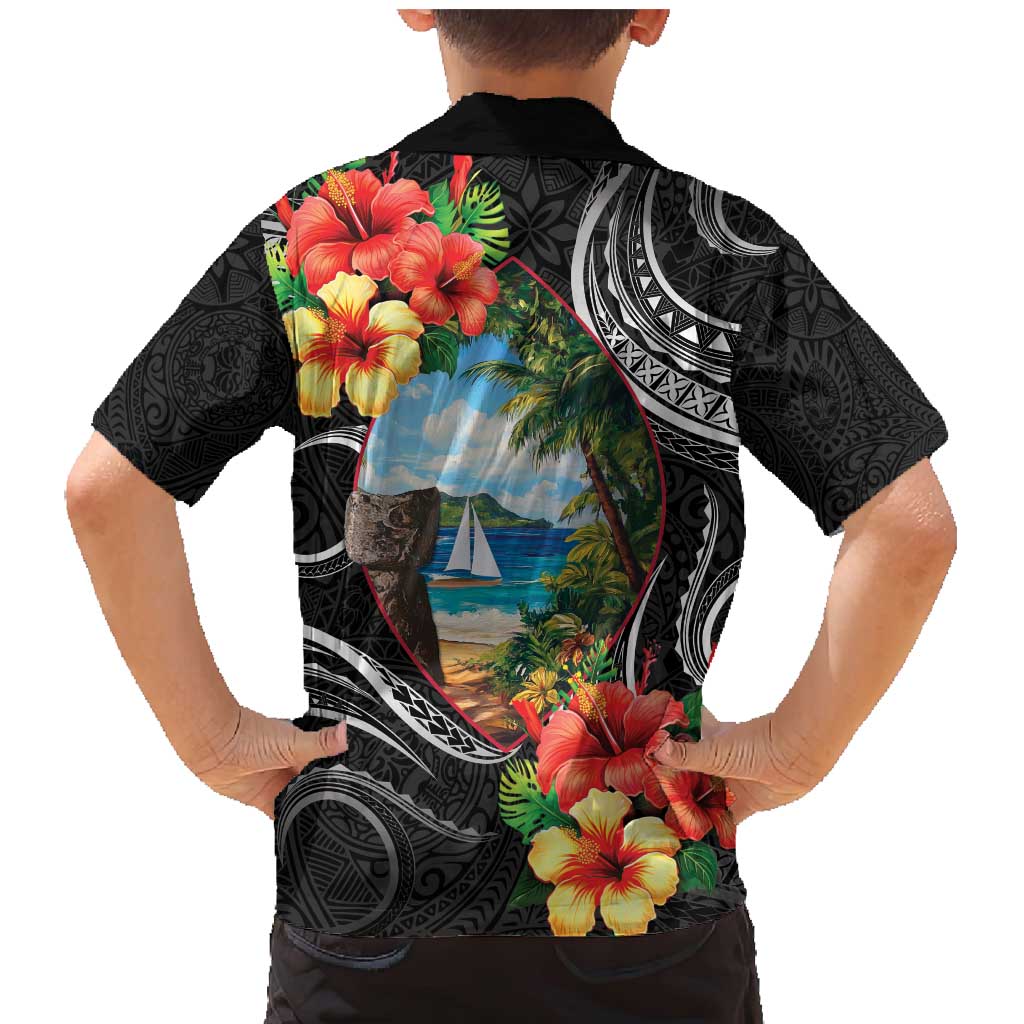 Hafa Adai Guam Family Matching Mermaid Dress and Hawaiian Shirt Guahan Seal Chamorro Stones Tribal