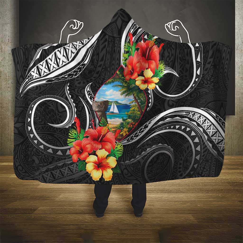 Hafa Adai Guam Hooded Blanket Guahan Seal Chamorro Stones Tribal