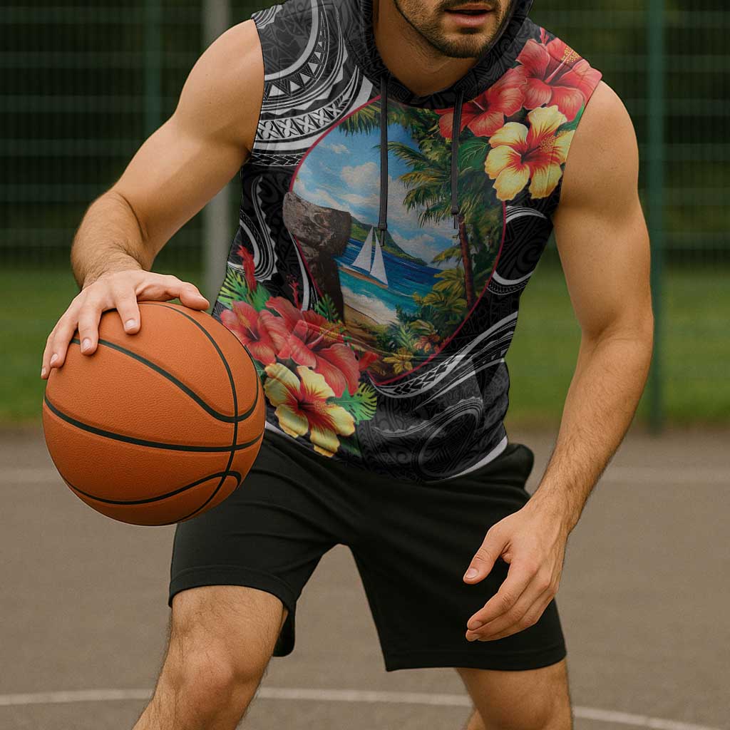 Hafa Adai Guam Sleeveless Hoodie Guahan Seal Chamorro Stones Tribal - Polynesian Pride