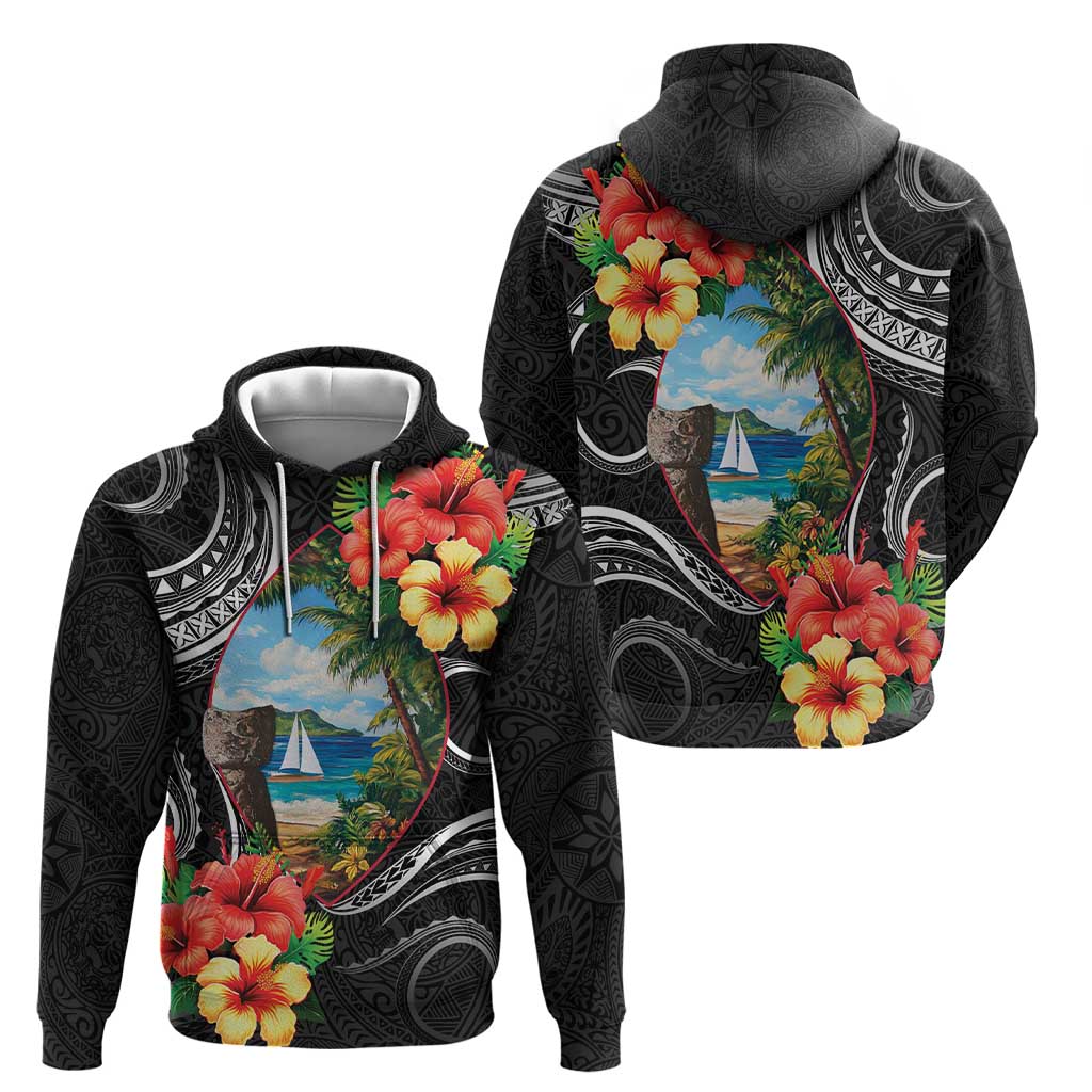 Hafa Adai Guam Zip Hoodie Guahan Seal Chamorro Stones Tribal