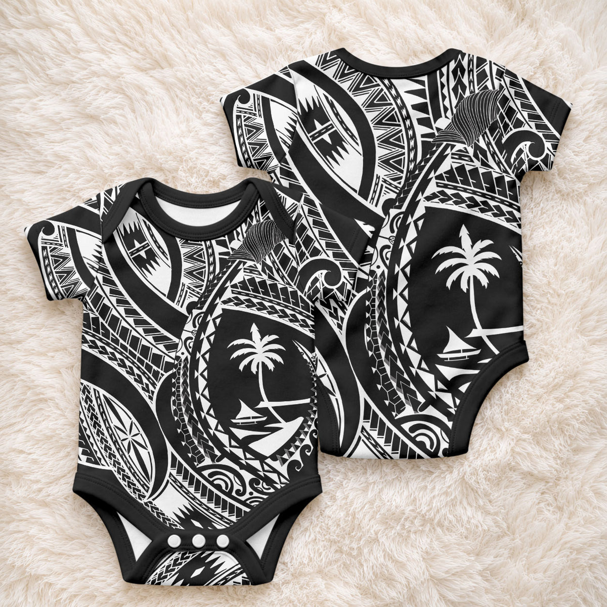 Hafa Adai Guam Inspired Tattoo Baby Onesie