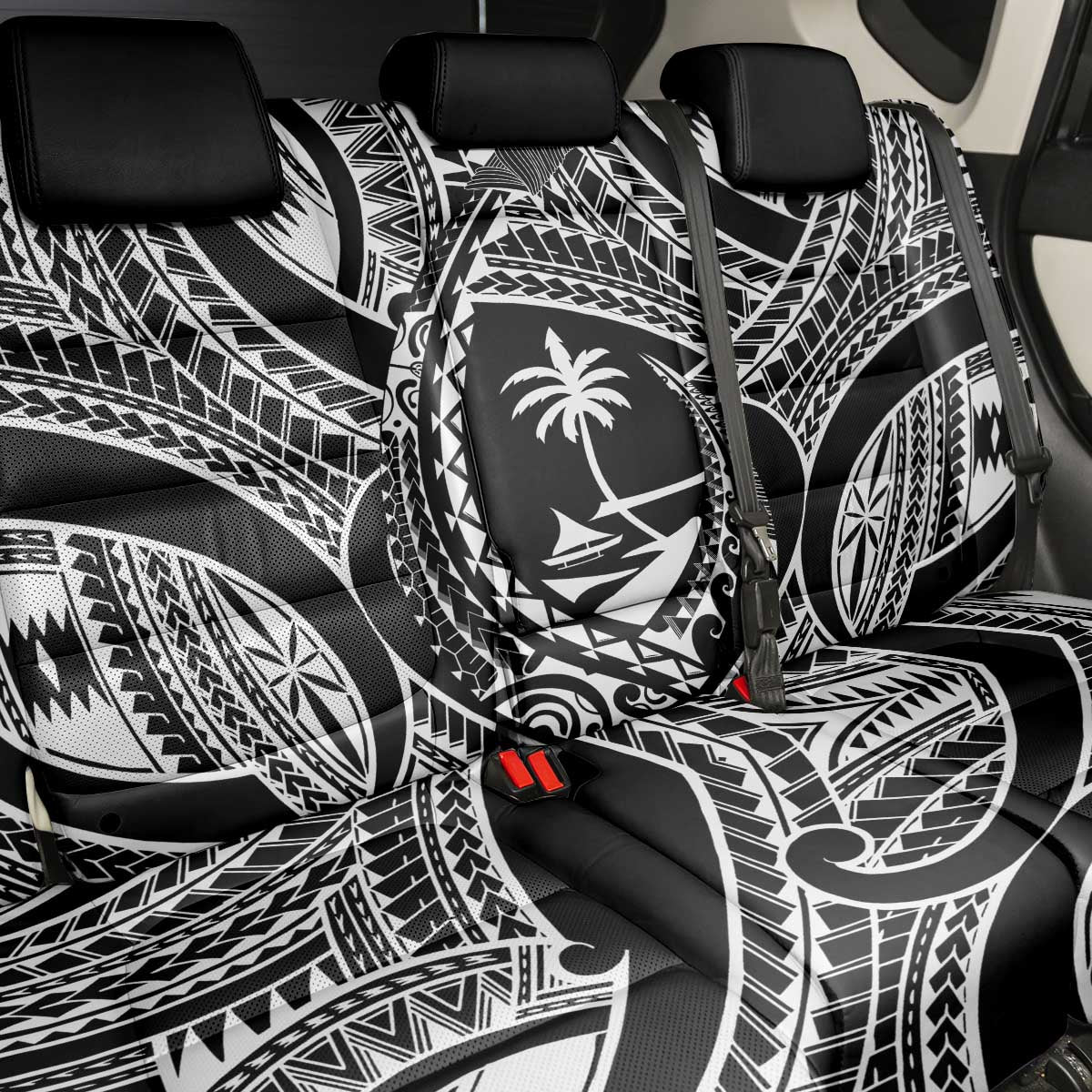 Hafa Adai Guam Inspired Tattoo Back Car Seat Cover