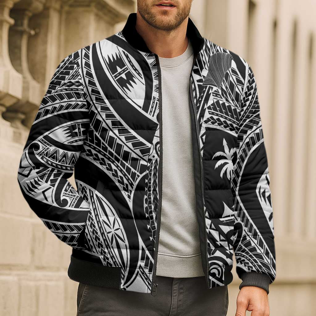 Hafa Adai Guam Inspired Tattoo Bomber Puffer Jacket - Polynesian Pride