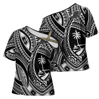 Hafa Adai Guam Inspired Tattoo Cross Shoulder Shirt - Polynesian Pride