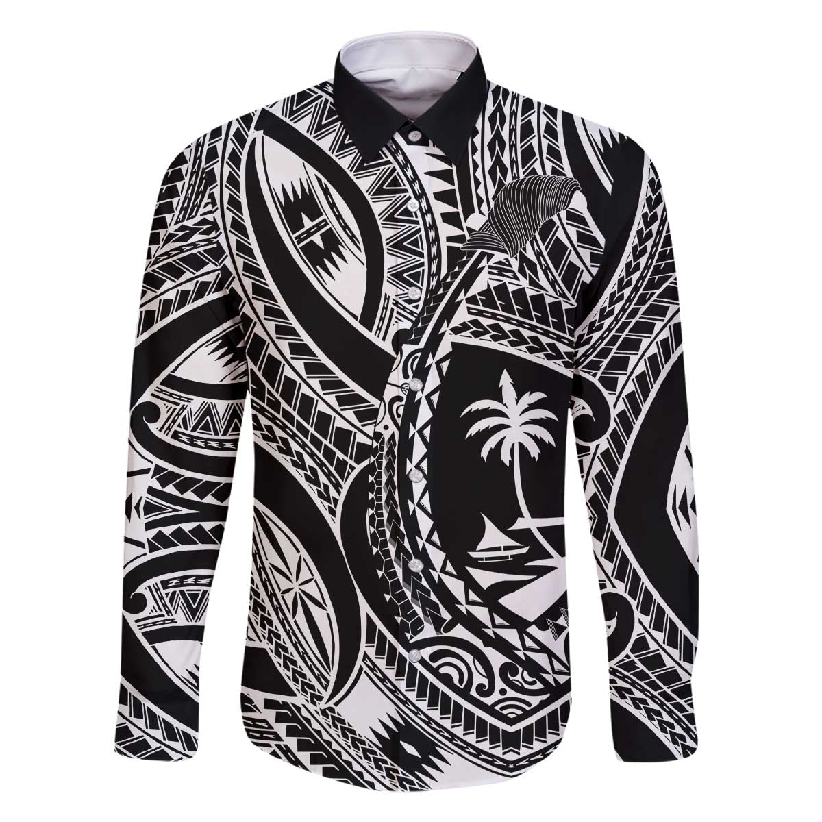 Hafa Adai Guam Inspired Tattoo Family Matching Off The Shoulder Long Sleeve Dress and Hawaiian Shirt