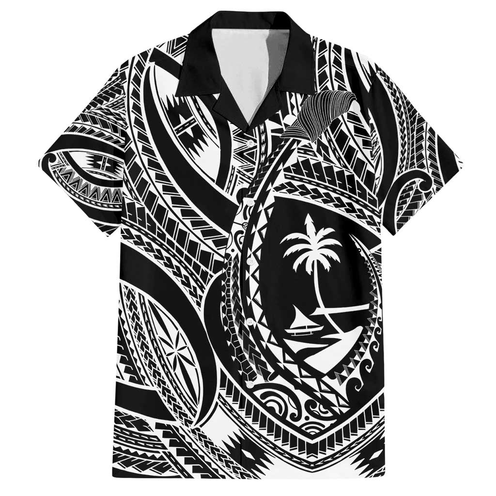 Hafa Adai Guam Inspired Tattoo Family Matching Off Shoulder Short Dress and Hawaiian Shirt