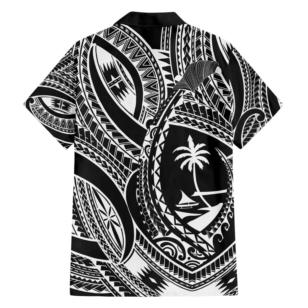 Hafa Adai Guam Inspired Tattoo Family Matching Off Shoulder Short Dress and Hawaiian Shirt