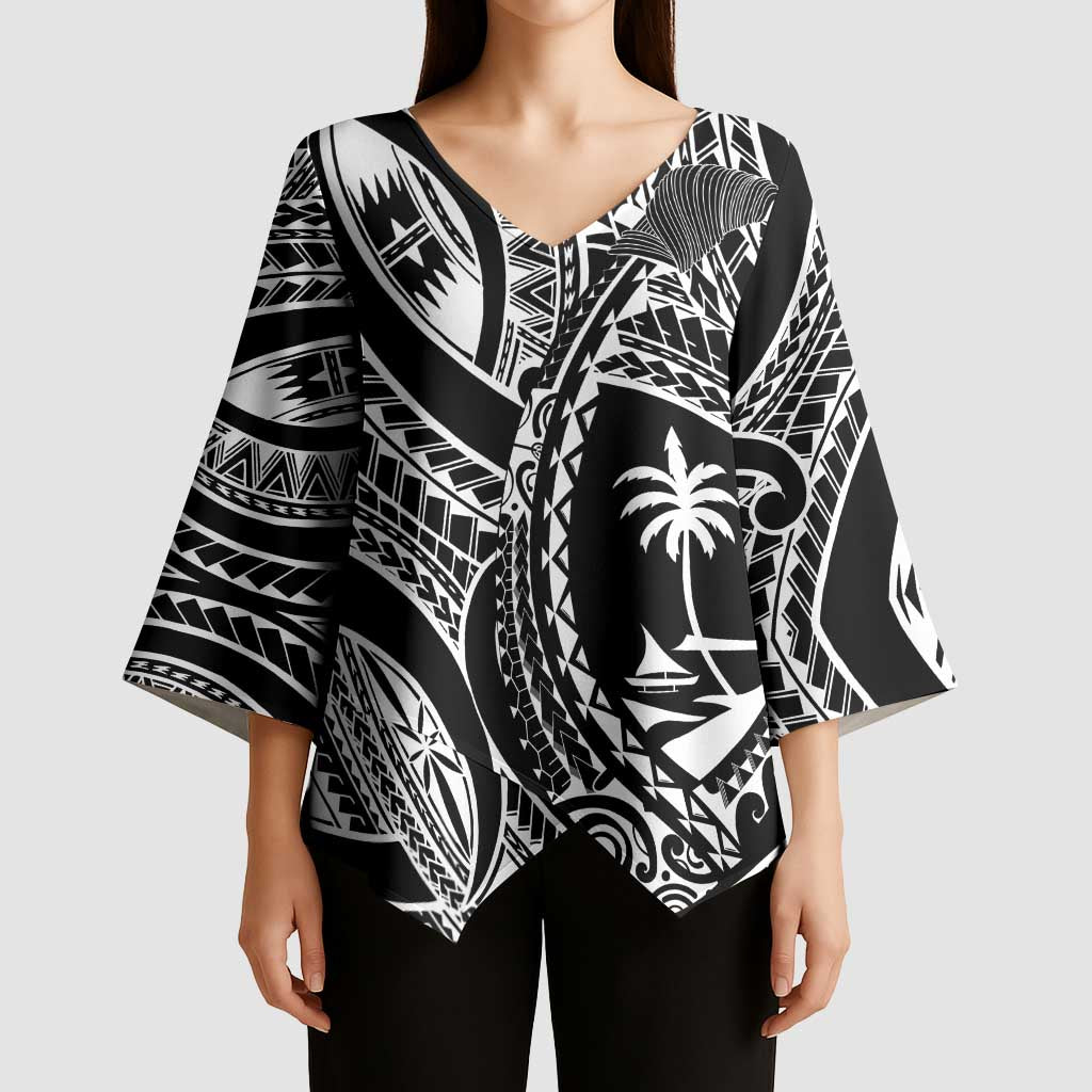 Hafa Adai Guam Inspired Tattoo Kimono Sleeve Blouse - Polynesian Pride