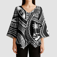 Hafa Adai Guam Inspired Tattoo Kimono Sleeve Blouse - Polynesian Pride