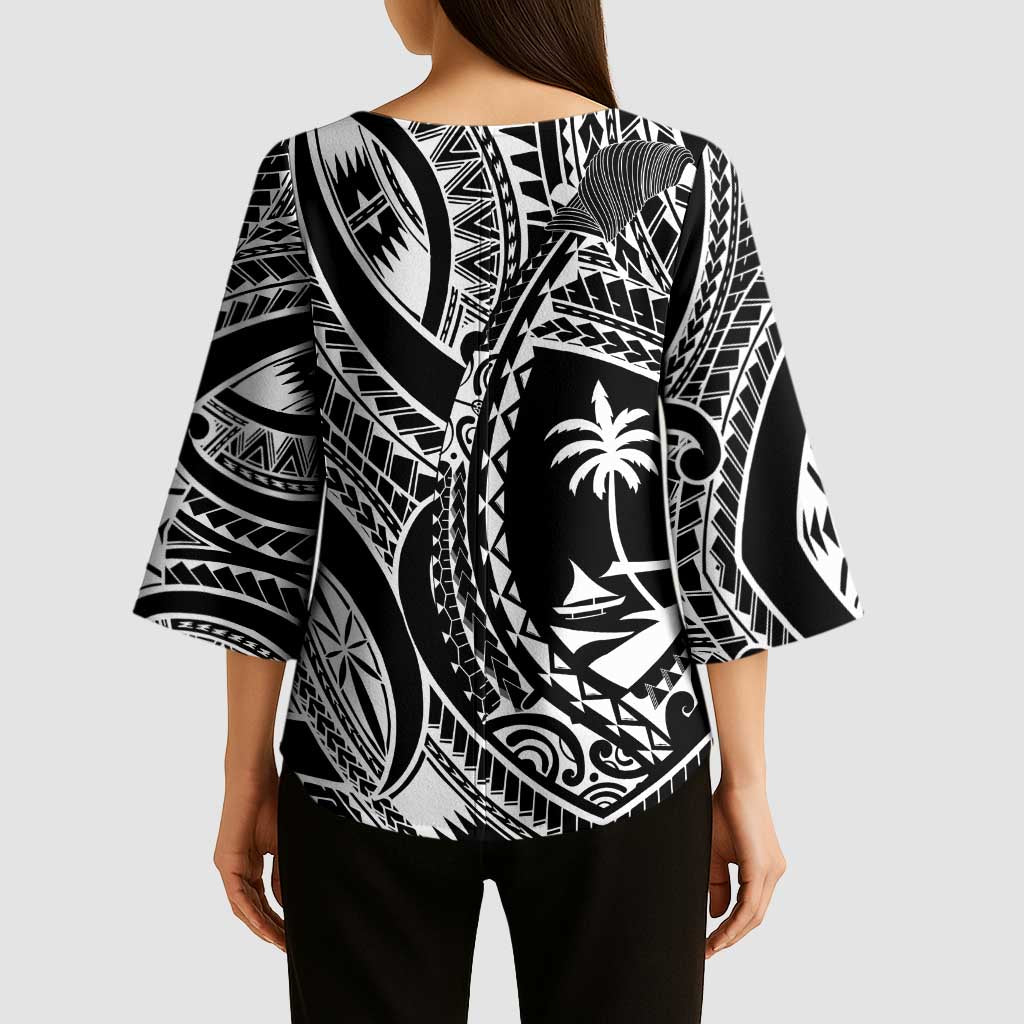 Hafa Adai Guam Inspired Tattoo Kimono Sleeve Blouse - Polynesian Pride