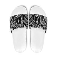 Hafa Adai Guam Inspired Tattoo Slide Sandals LT9 Black - Polynesian Pride