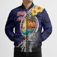 Hafa Adai Guam Seal Latte Stones Artwork Bomber Puffer Jacket - Polynesian Pride