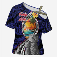 Hafa Adai Guam Seal Latte Stones Artwork Cross Shoulder Shirt - Polynesian Pride