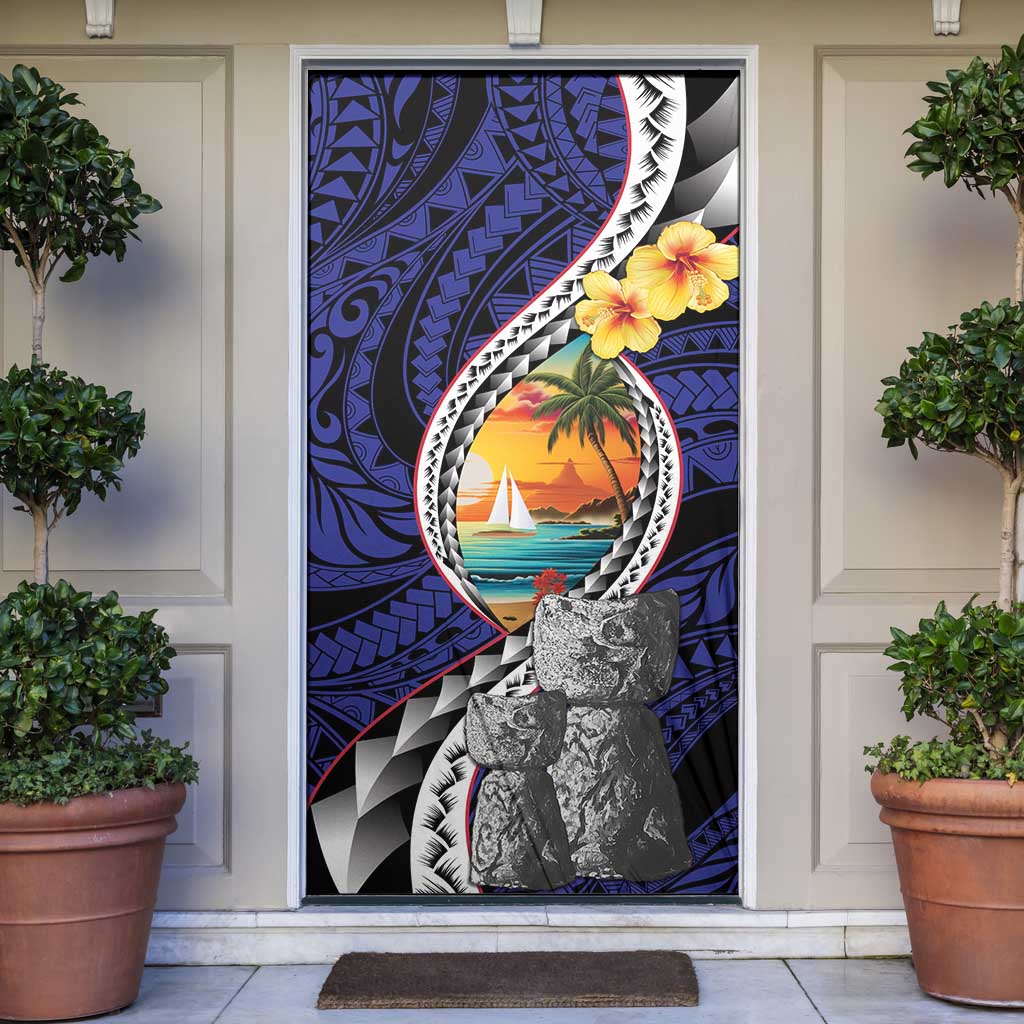 Hafa Adai Guam Seal Latte Stones Artwork Door Cover - Polynesian Pride