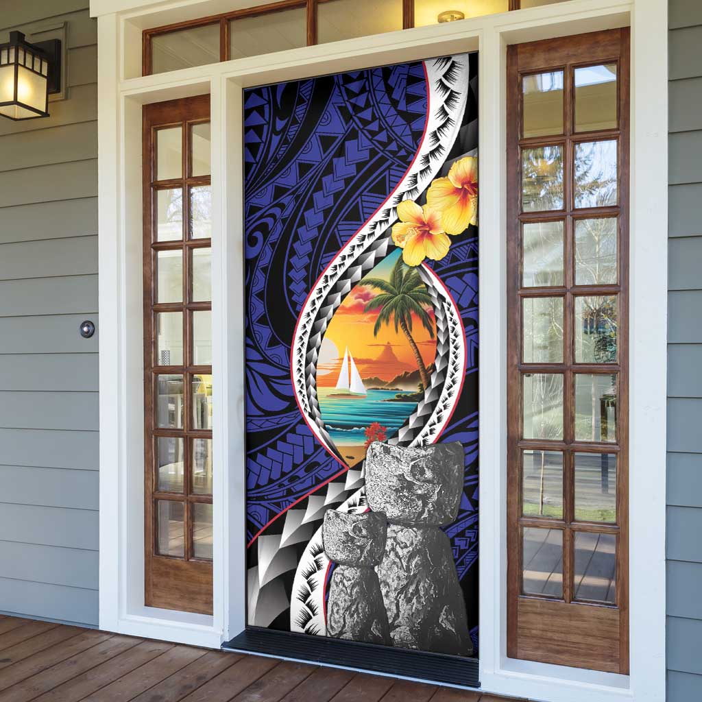 Hafa Adai Guam Seal Latte Stones Artwork Door Cover - Polynesian Pride