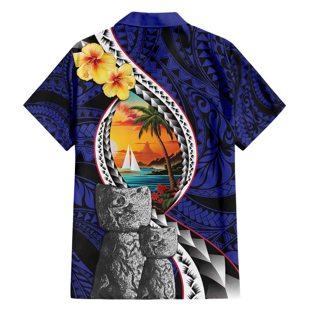 Hafa Adai Guam Seal Latte Stones Artwork Family Matching Off Shoulder Maxi Dress and Hawaiian Shirt