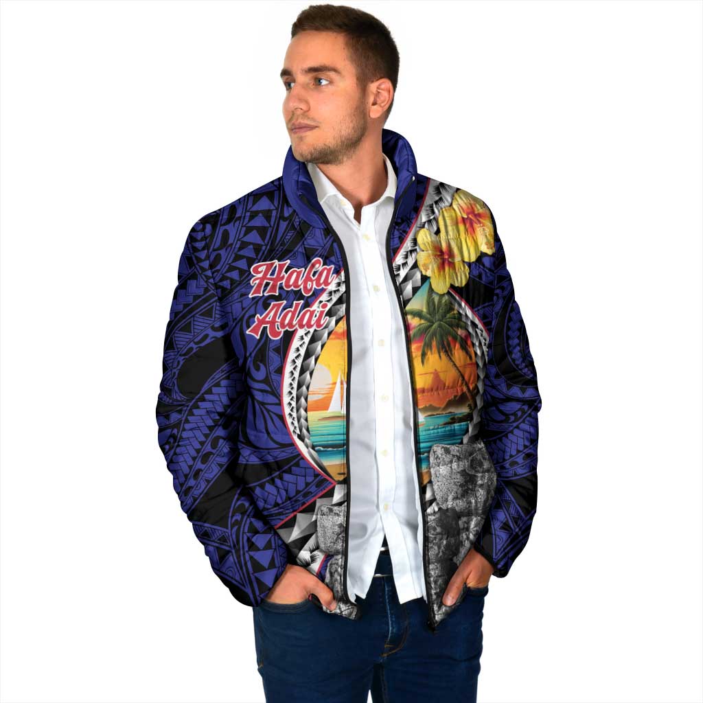 Hafa Adai Guam Seal Latte Stones Artwork Padded Jacket - Polynesian Pride