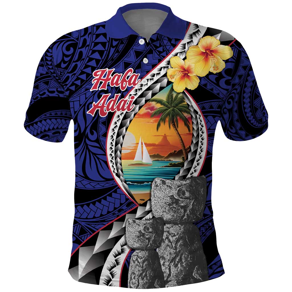 Hafa Adai Guam Seal Latte Stones Artwork Polo Shirt