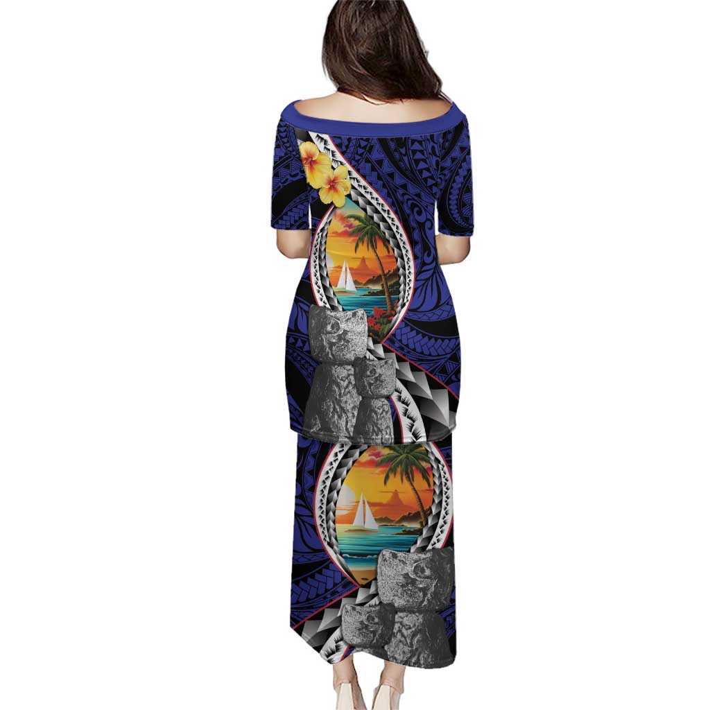 Hafa Adai Guam Seal Latte Stones Artwork Puletasi