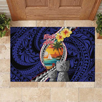 Hafa Adai Guam Seal Latte Stones Artwork Rubber Doormat