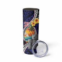 Hafa Adai Guam Seal Latte Stones Artwork Skinny Tumbler LT9 - Polynesian Pride