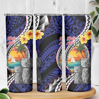 Hafa Adai Guam Seal Latte Stones Artwork Skinny Tumbler LT9 - Polynesian Pride