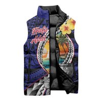 Hafa Adai Guam Seal Latte Stones Artwork Sleeveless Puffer Jacket - Polynesian Pride