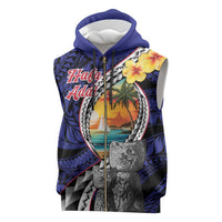 Hafa Adai Guam Seal Latte Stones Artwork Sleeveless Zip Hoodie - Polynesian Pride