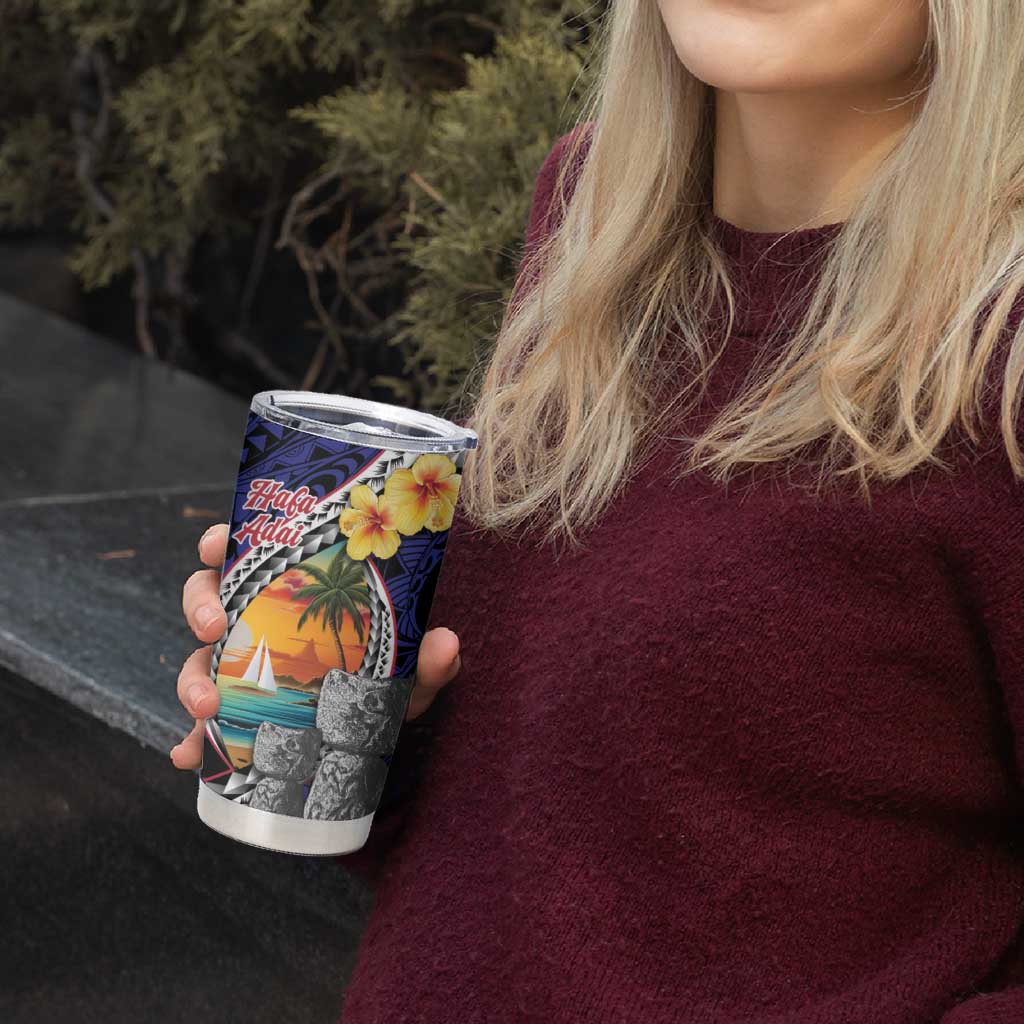Hafa Adai Guam Seal Latte Stones Artwork Tumbler Cup