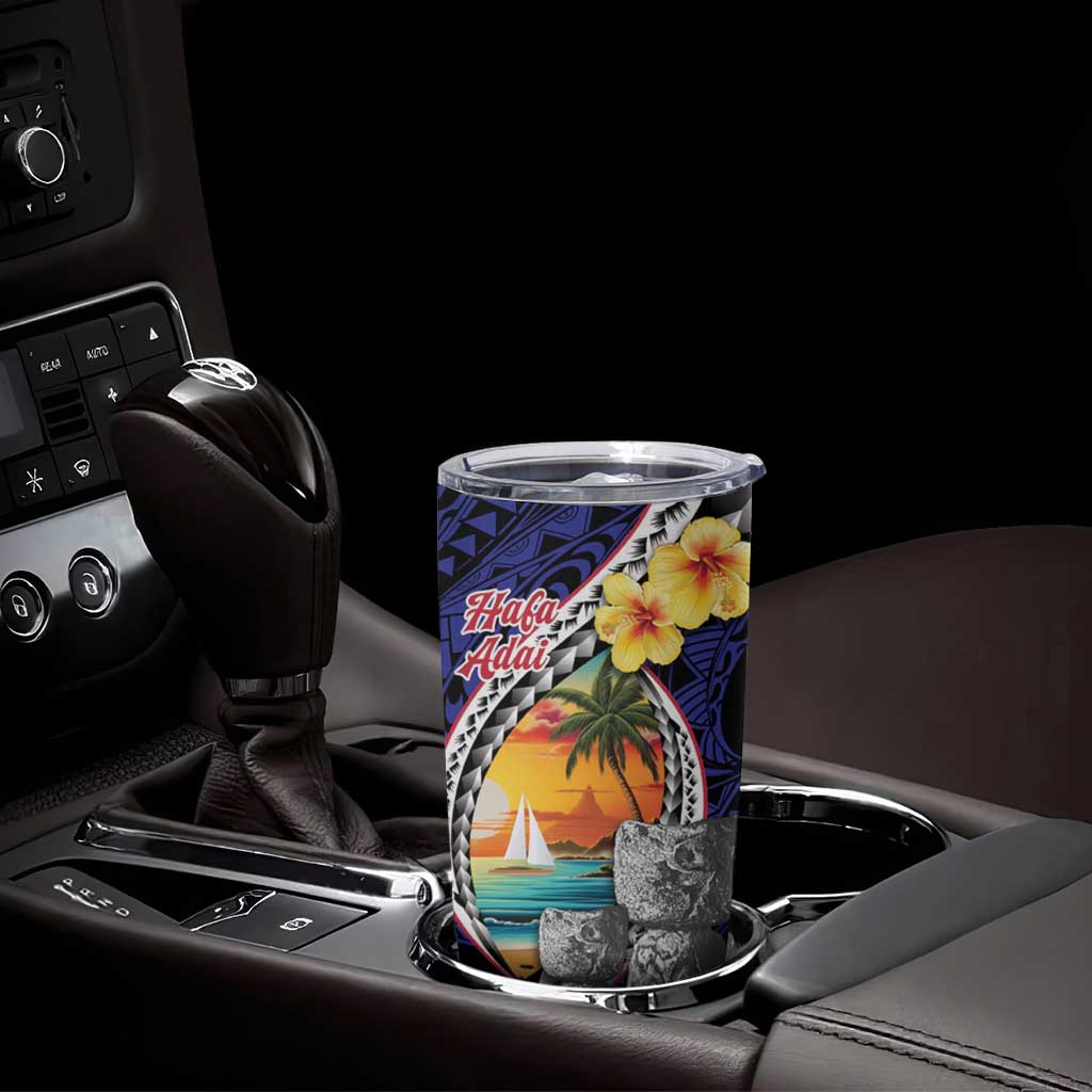 Hafa Adai Guam Seal Latte Stones Artwork Tumbler Cup