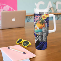 Hafa Adai Guam Seal Latte Stones Artwork Tumbler With Handle LT9 - Polynesian Pride