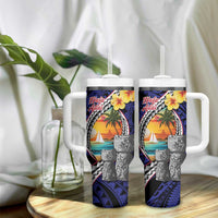Hafa Adai Guam Seal Latte Stones Artwork Tumbler With Handle LT9 - Polynesian Pride