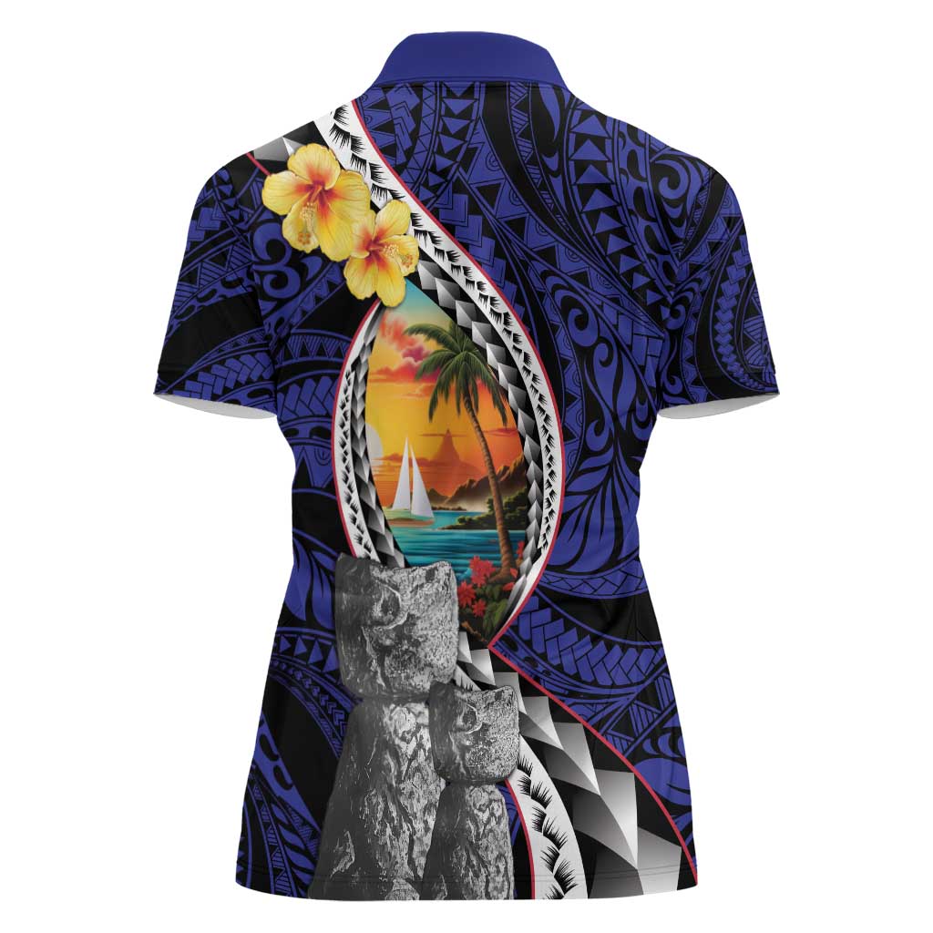 Hafa Adai Guam Seal Latte Stones Artwork Women Polo Shirt