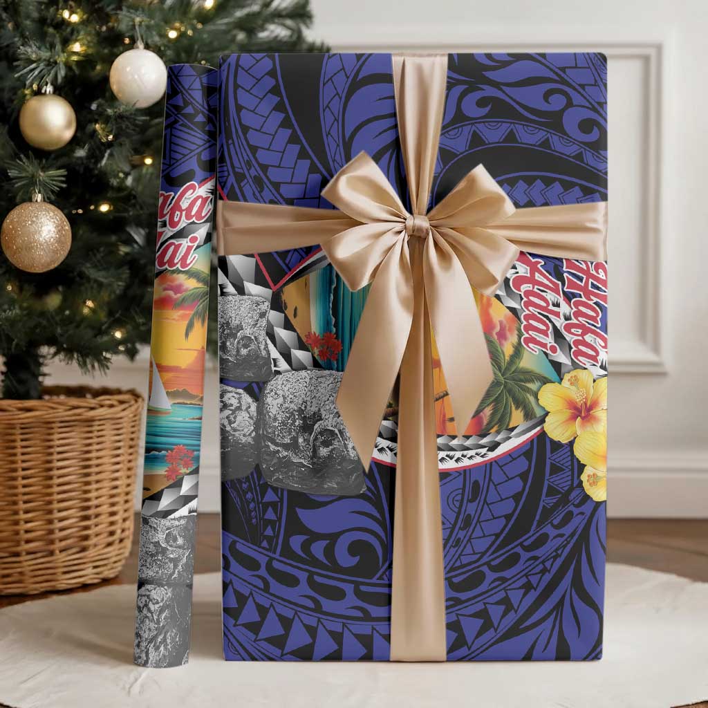 Hafa Adai Guam Seal Latte Stones Artwork Wrapping Paper - Polynesian Pride