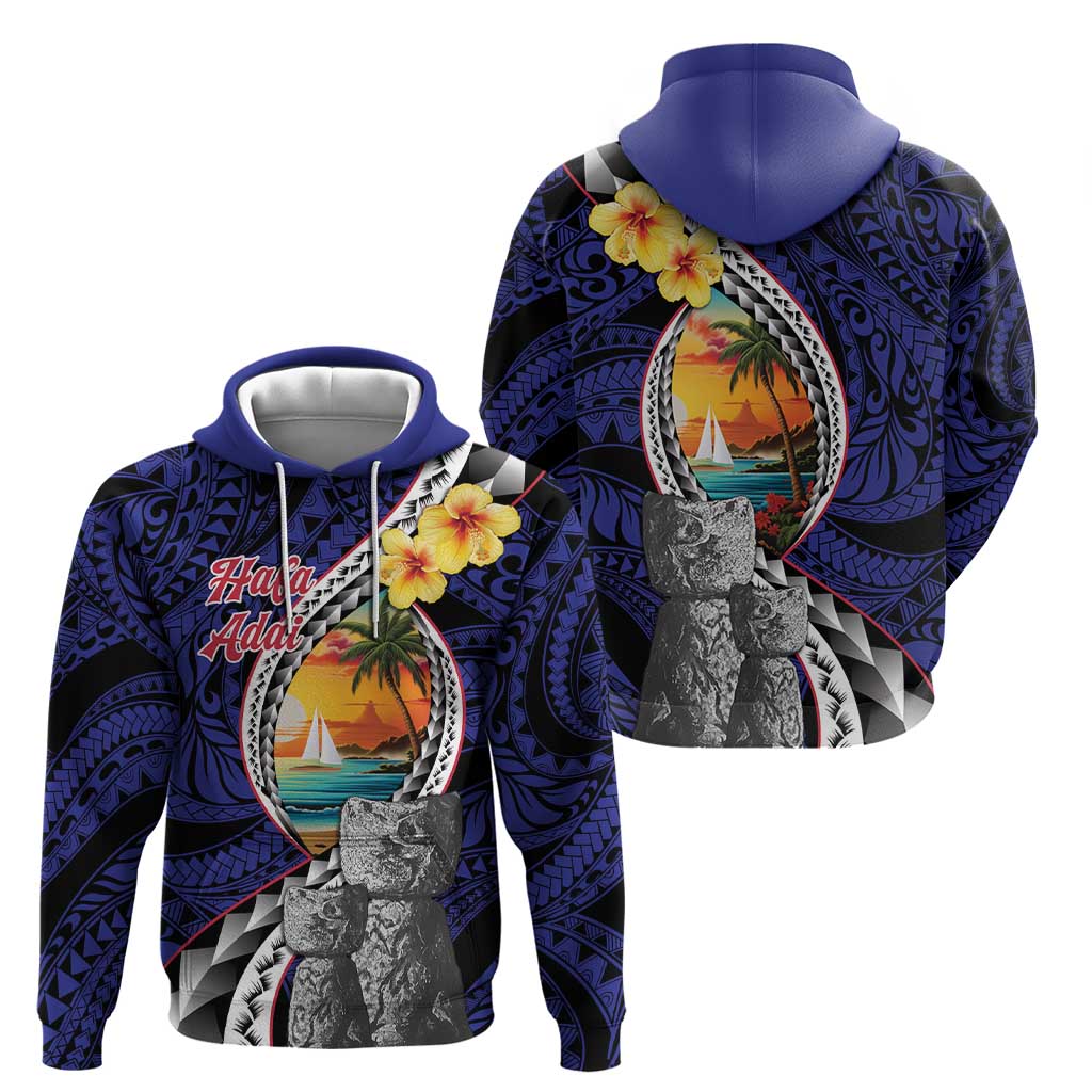 Hafa Adai Guam Seal Latte Stones Artwork Zip Hoodie