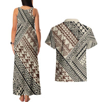 Niho Taniwha Kowhaiwhai Couples Matching Tank Maxi Dress and Hawaiian Shirt LT9 - Polynesian Pride
