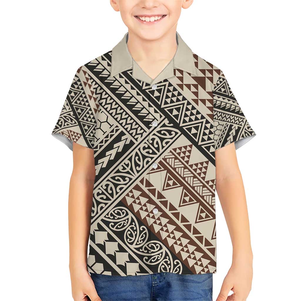 Niho Taniwha Kowhaiwhai Family Matching Short Sleeve Bodycon Dress and Hawaiian Shirt